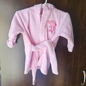 Vintage Luvable Friends Pink Kids Robe with Dolphin Design